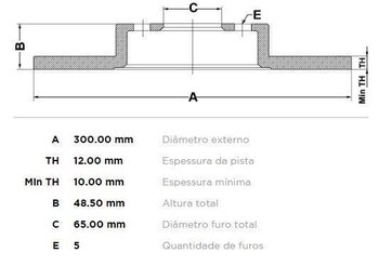 KIT 2 PÇs DISCO FREIO AUDI A3 Limousine (8VS, 8VM) 1.4 TFSI TRAS 2014 2015 31X31X12