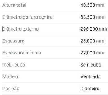 KIT 2 PÇs DISCO FREIO VOLVO XC40 (536) T5 Plug-in Hybrid EIXO DIANTEIRO 2020 EM DIANTE 30x30x12