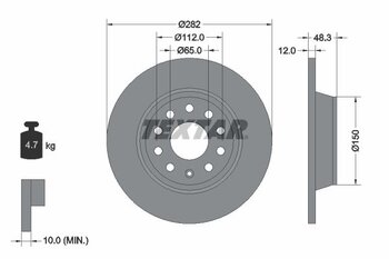 DISCO FREIO VW JETTA VI Variant (AJ5) 2.5 EIXO TRASEIRO 2009 2014 48,3