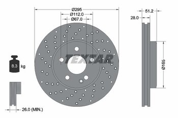 DISCO FREIO MERCEDES-BENZ A-CLASS (W176) A 250 (176.044) EIXO DIANTEIRO 2014 2018 51,2