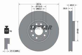 VW TIGUAN ALLSPACE (BW2, BJ2) 1.4 TSI E100 Flex EIXO DIANTEIRO 2017 2019 49,6