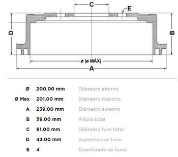 DISCO FREIO HONDA FIT II MONOCAB (GD_, GE3, GE2) 1.4 LX Flex 2006 2008