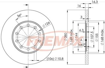 KIT 2 PÇs DISCO FREIO FORD TRANSIT Van de Passageiro (FD_ _, FB_ _, FS_ _, FZ_ _, FC_ _ 2.2 TDCi RWD EIXO TRASEIRO 2011 2014 16,4