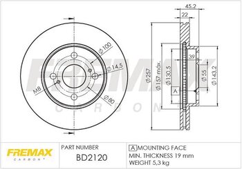 KIT 2 PÇs DISCO FREIO TOYOTA ETIOS (_K1_) 1.3 Dual VVTi Flex (NGK11_) EIXO DIANTEIRO 2016 2021 45,5