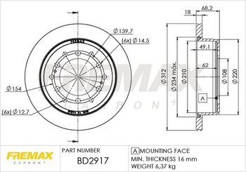 KIT 2 PÇs DISCO FREIO TOYOTA HILUX VIII Caminhão de plataforma/chassis (_N1_) 2.8 D-4D 4WD (GUN126_) 2015 2020 68