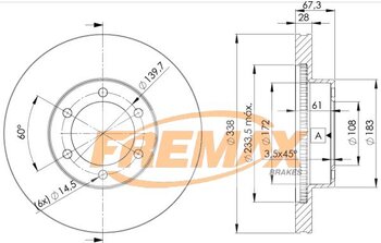 KIT 2 PCs DISCO FREIO TOYOTA SW4 (_N15_, _N16_) 4.0 4x4 (GGN155_) EIXO DIANTEIRO 2016 2017 67,5