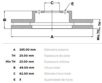 KIT 2 PÇs DISCO FREIO SUZUKI GRAND VITARA II (JT, TE, TD) 2.0 SZ (JB420) EIXO DIANTEIRO 2008 2016 49