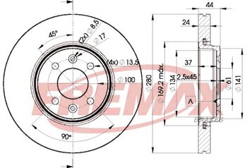 KIT 2 PCs DISCO FREIO RENAULT LAGUNA I (B56_, 556_) 3.0 V6 24V (B56V) EIXO DIANTEIRO 1997 2001 44