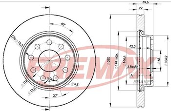 KIT 2 PÇs DISCO FREIO AUDI A3 Sportback (8PA) 2.0 TFSI quattro EIXO DIANTEIRO 2005 2013 50