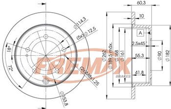 KIT 2 PCs DISCO FREIO MITSUBISHI ECLIPSE II (D3_A) 2000 GT 16V EIXO TRASEIRO 1995 1999 60,5