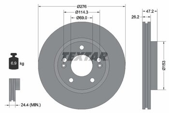 KIT 2 PCs DISCO FREIO HYUNDAI SANTA FÉ I (SM) 2.7 V6 4x4 EIXO DIANTEIRO 2001 2005 47,2