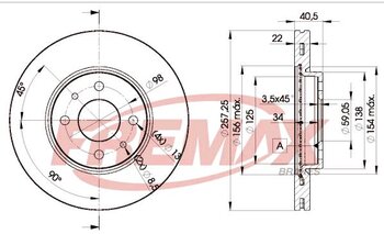 KIT 2 PÇs DISCO FREIO ABARTH 500 / 595 / 695 1.4 (312AXD1A) 2014 2015 40,5