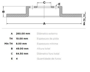 KIT 2 PÇs DISCO FREIO HONDA ACCORD IV Aerodeck (CB) 2.2 LX (CB8, CB9) TRAS 1991 1994 27X27X12