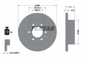 KIT 2 PÇs DISCO FREIO MERCEDES-BENZ SPRINTER 3,5-t Furgão (B907, B910) 315 CDI RWD (907.631, 907.633, 907.635, 907.637) EIXO TRASEIRO 2022 EM DIANTE 7