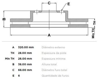 DISCO FREIO NISSAN 300 2.5 dCi 2005 EM DIANTE 33X33X12