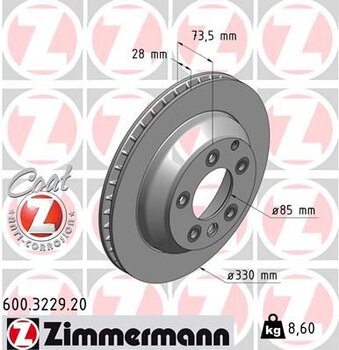 DISCO FREIO AUDI Q7 (4LB) 3.0 TFSI quattro EIXO TRASEIRO 2014 2015 74