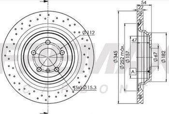 DISCO FREIO MERCEDES-BENZ M-CLASS (W166) ML 350 4-matic (166.057) EIXO TRASEIRO 2011 2015 54