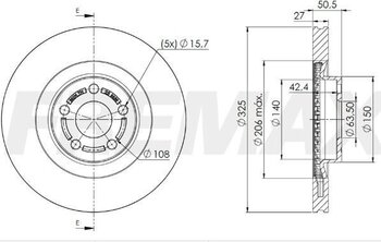 KIT 2 PCs DISCO FREIO FORD USA MAVERICK Crew Cab Pickup (W8_) 2.0 AWD 2021 EM DIANTE