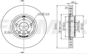 DISCO FREIO JAGUAR XE (X760) 2.0 EIXO DIANTEIRO 2015 2017 48