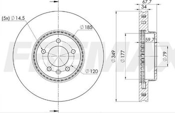 KIT 2 PCs DISCO FREIO LAND ROVER DEFENDER Station Wagon (L663) P300 Si4 4x4 EIXO DIANTEIRO 2020 2022 62,2