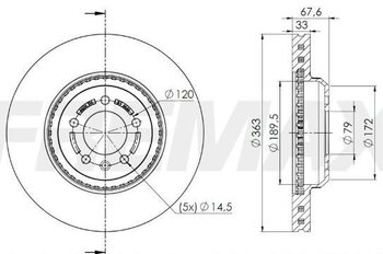 KIT 2 PCs DISCO FREIO LAND ROVER DISCOVERY V (L462) 3.0 Td6 4x4 2017 2020 62,1