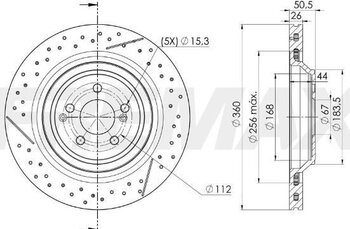 KIT 2 PÇs DISCO FREIO MERCEDES-BENZ C-CLASS (W205) AMG C 63 S (205.087) EIXO TRASEIRO 2015 2021 50,5