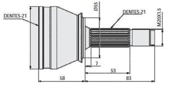 HOMOCINETICA RENAULT TWINGO I (C06_) 1.2 Base MPI (C063, C064) 1993 1997