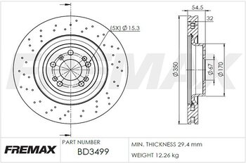 MERCEDES-BENZ M-CLASS (W166) ML 350 BlueTEC 4-matic (166.024, 166.023) EIXO DIANTEIRO 2013 2015 54,5