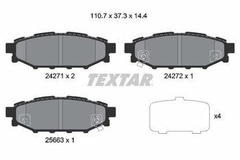 PASTILHA FREIO SUBARU FORESTER (SJ_) 2.0 S AWD (SJ5) EIXO TRASEIRO 2013 2018 110,7X37,3X14,4