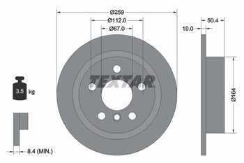 KIT 2 PÇs DISCO FREIO MINI MINI ESPORTIVO (F56) One EIXO TRASEIRO 2015 2015 50,4