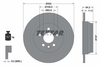 DISCO FREIO LAND ROVER FREELANDER 2 (L359) 3.2 4x4 EIXO TRASEIRO 2006 2012 64,2