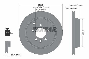 KIT 2 PÇs DISCO FREIO LAND ROVER DISCOVERY III (L319) 2.7 TDV6 4x4 EIXO TRASEIRO 2004 2009 59