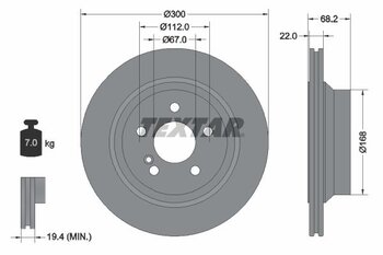 DISCO FREIO MERCEDES-BENZ GLK-CLASS (X204) 300 4-matic (204.981) EIXO TRASEIRO 2009 2013 68,2