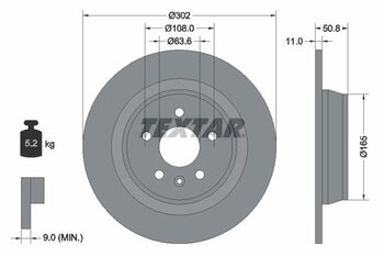 KIT 2 PÇs DISCO FREIO LAND ROVER RANGE ROVER EVOQUE (L538) 2.0 4x4 EIXO TRASEIRO 2018 2019 50,8