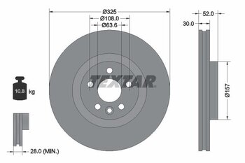 DISCO FREIO LAND ROVER RANGE ROVER EVOQUE (L538) 2.2 D 4x4 EIXO DIANTEIRO 2014 2016 52