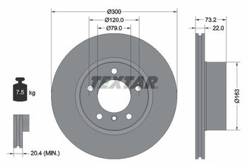 DISCO FREIO BMW 1 (F20) 118 i EIXO DIANTEIRO 2011 2015 73,2