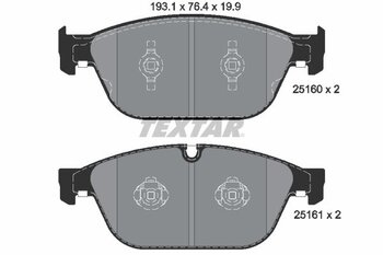 PASTILHA FREIO AUDI A8 D4 (4H2, 4H8, 4HC, 4HL) 6.3 W12 quattro EIXO DIANTEIRO 2011 2017 193,1X76,4X19,9