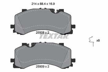 PASTILHA FREIO AUDI Q7 (4MB, 4MG, 4MQ) 3.0 TFSI quattro EIXO DIANTEIRO 2015 2020 214X88,4X16,9