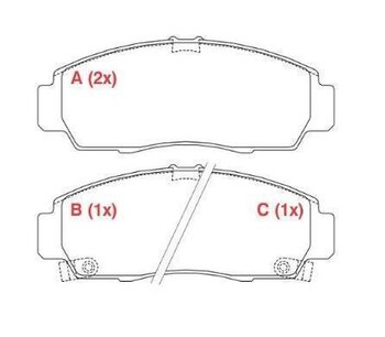 PASTILHA FREIO HONDA ACCORD VI (CG, CK) 2.0 i 1998 2003 148.8X58.8X17