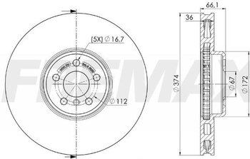 DISCO FREIO BMW X7 (G07) xDrive 40 i EIXO DIANTEIRO LADO ESQUERDO 2020 2022 66,2