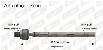 ARTICULACAO AXIAL PEUGEOT 307 (3A/C) 2.0 Rallye 16V EIXO DIANTEIRO ESQUERDA, DIREITA 2000 2006 342