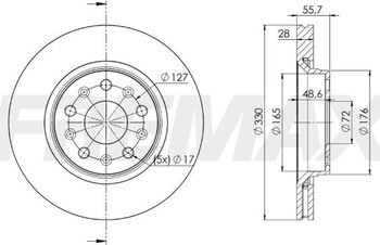 DISCO FREIO JEEP WRANGLER IV (JL) 2.0 T-GDi (JL72, JL74) EIXO DIANTEIRO 2019 EM DIANTE 56