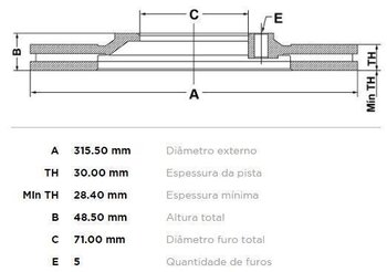 KIT 2 PÇs DISCO FREIO FORD USA AEROSTAR 5.4 V8 DIANT 2007 2010 32X32X12