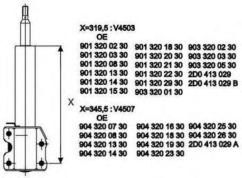 AMORTECEDOR SUSP. MERCEDES-BENZ 100 Caixa (631) 308 D DIANT 1995 2000