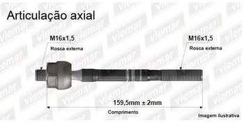 ARTICULACAO AXIAL MERCEDES-BENZ M-CLASS (W163) ML 500 (163.175) EIXO DIANTEIRO DE AMBOS OS LADOS 2001 2005 160