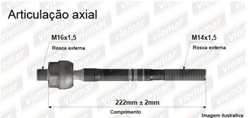 ARTICULACAO AXIAL MERCEDES-BENZ 100 Caixa (631) R 500 4-matic (251.072, 251.172) DIANT 2007 EM DIANTE 181,3