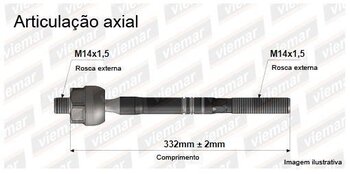 ARTICULACAO AXIAL FORD ECOSPORT 1.6 XL Flex 2005 2010 M14,5X14,5