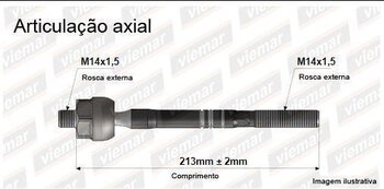 ARTICULACAO AXIAL RENAULT 19 I (B/C53_) 1.6 16V (L301, L30F, L30P, L30R) DIANT 2010 EM DIANTE 209,5