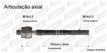 ARTICULACAO AXIAL SUZUKI GRAND VITARA II (JT, TE, TD) 2.0 SZ (JB420) EIXO DIANTEIRO DE AMBOS OS LADOS 2008 2016 343