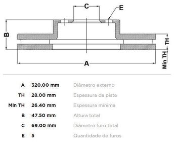 KIT 2 PÇs DISCO FREIO HYUNDAI ACCENT I (X-3) 2.4 CVVT DIANT 2011 2013 33X33X12